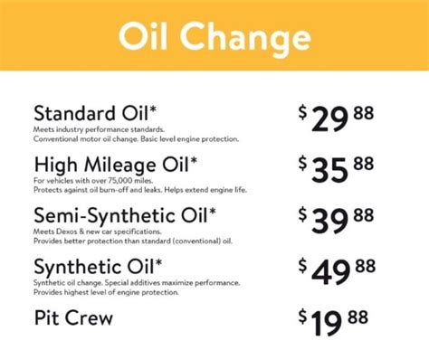 Save on a full range of services. . Walmart oil chnge